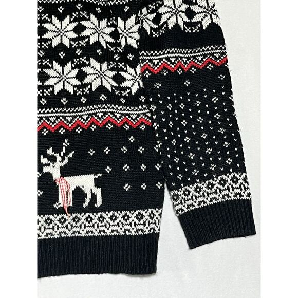 Nordic Fair Isle Knit Cardigan Womens S Reindeer Polar Bears Button Up Holiday - Picture 3 of 15